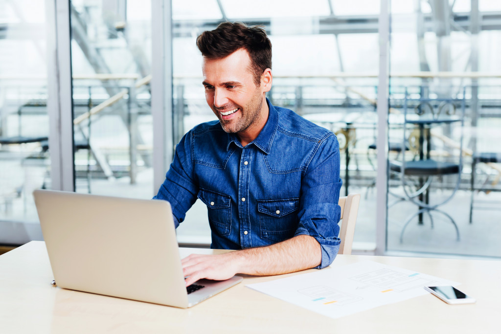 man working at the office