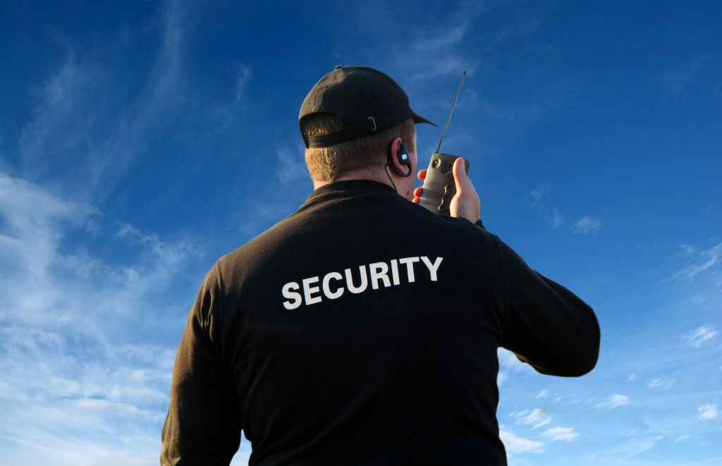 A security personnel protecting a retail store