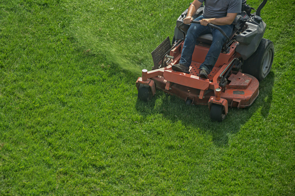 A commercial mower used for business establishment