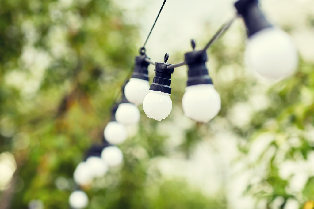 String lights hanging on a tree