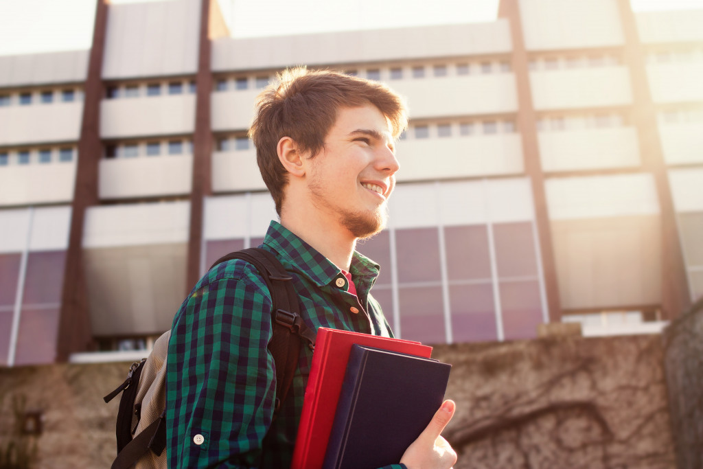 smiling student outdoors