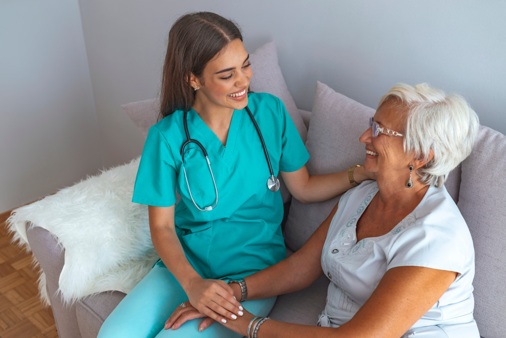 doctor talking to a senior patient