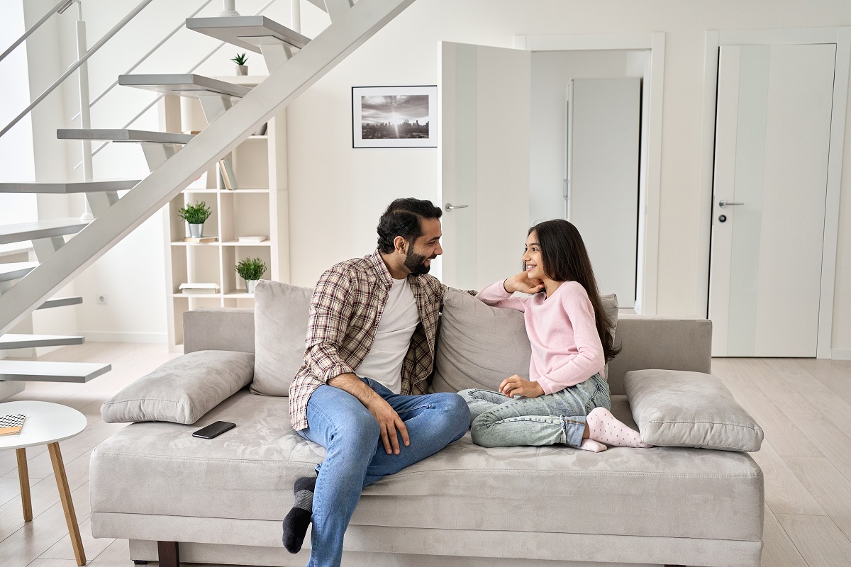 father and daughter spending time together