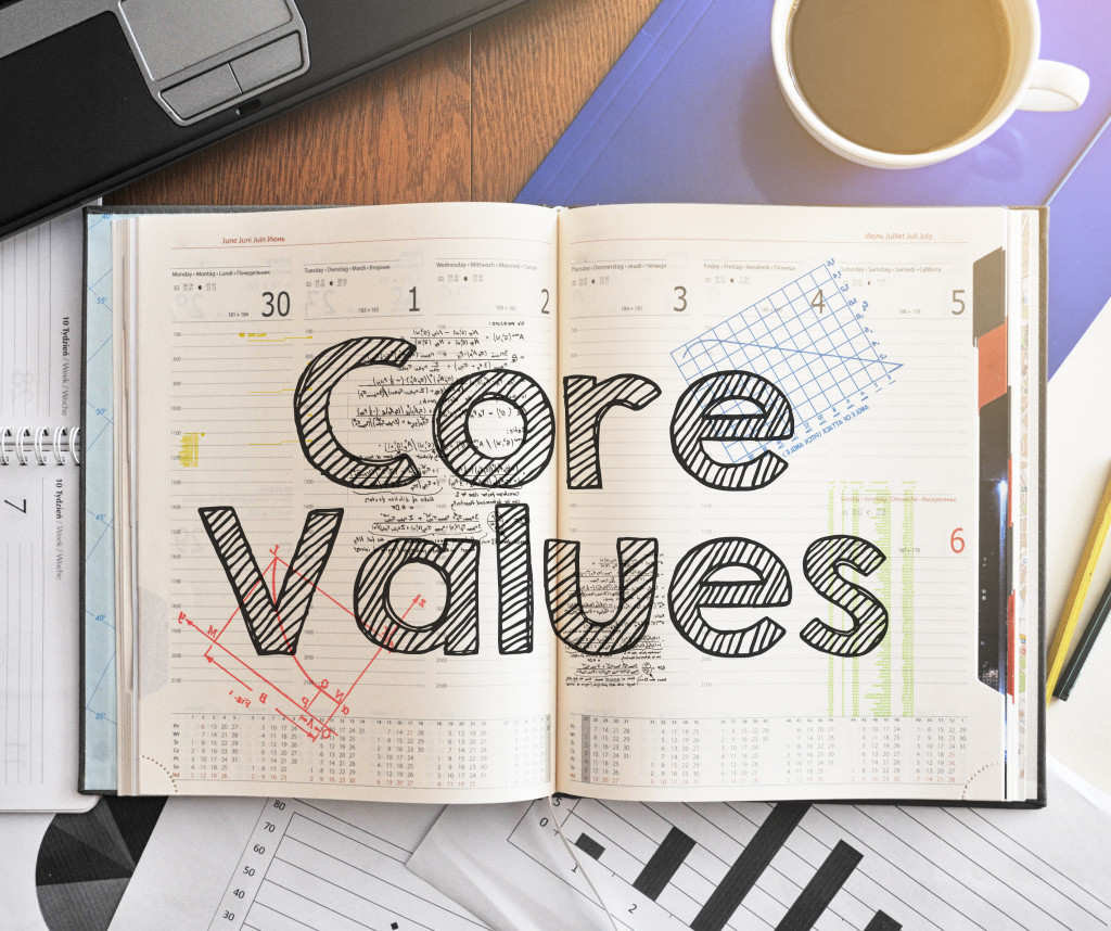 core values on notebook