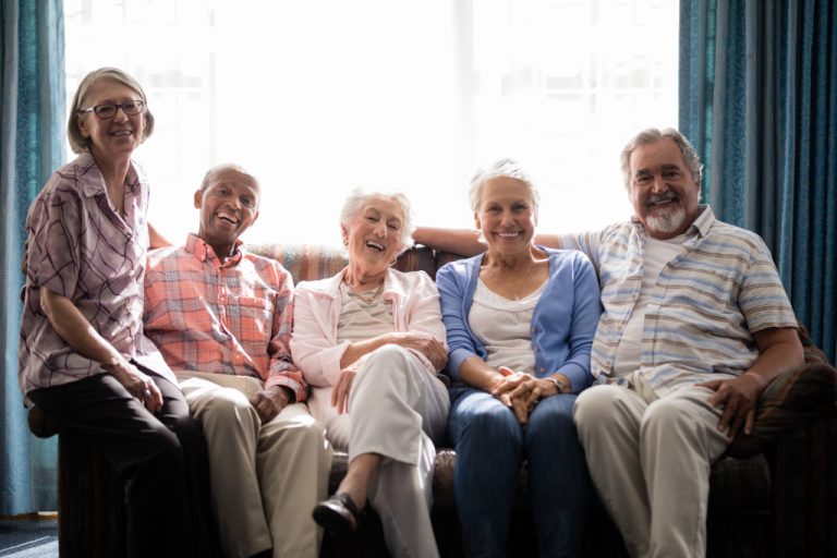 group of seniors in the couch