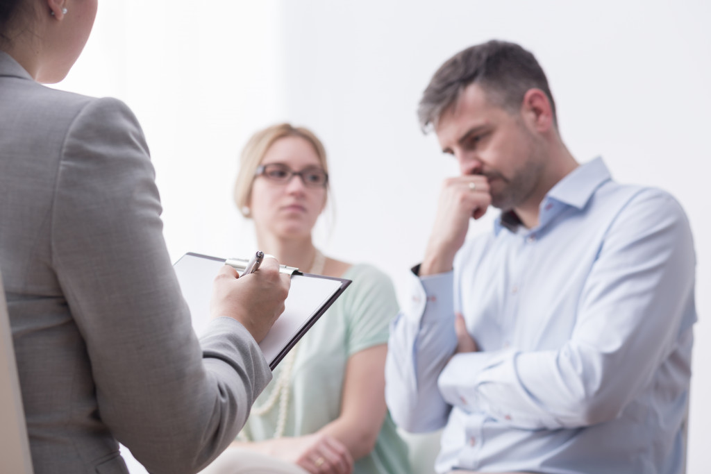 Young couple going through a therapy.